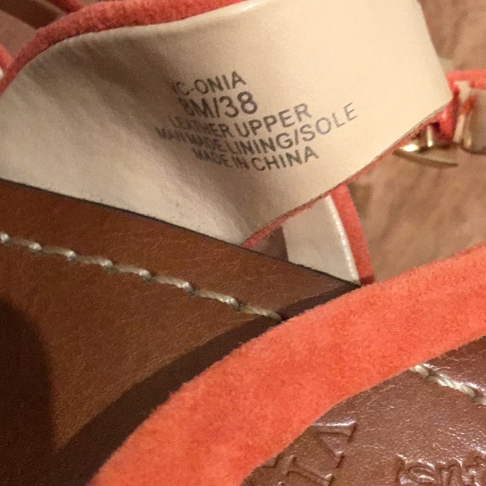 Orange Leather Platform Sandals - image 4